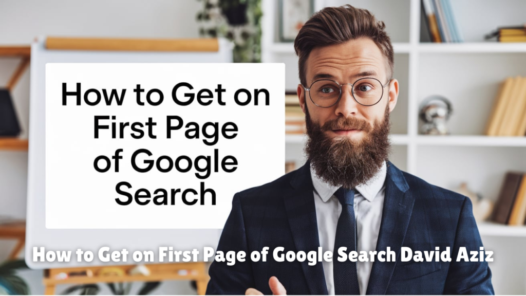 How to Get on First Page of Google Search David Aziz