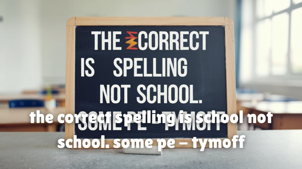 the correct spelling is school not school. some pe - tymoff